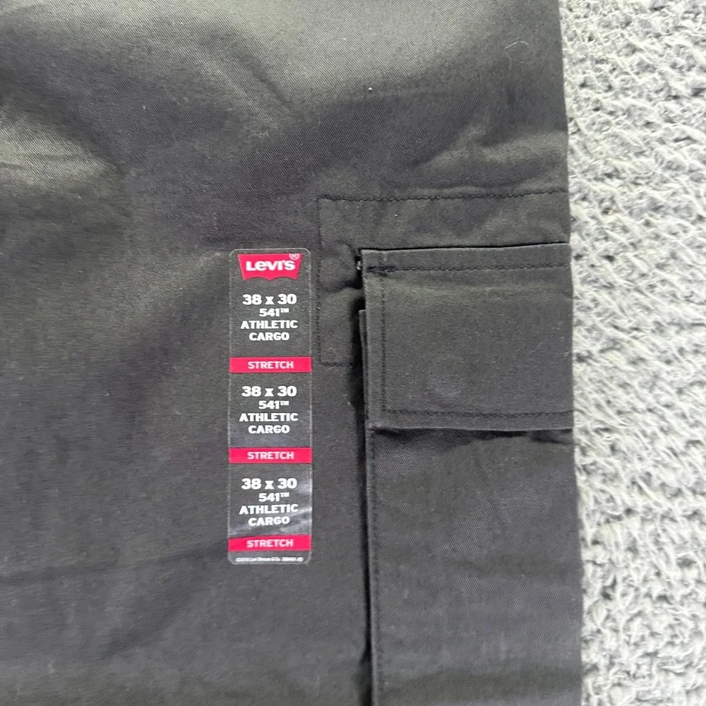 Levi's 541 Pant Mens 38x30 Black Cotton Cargo Straight Athletic Workwear Stretch